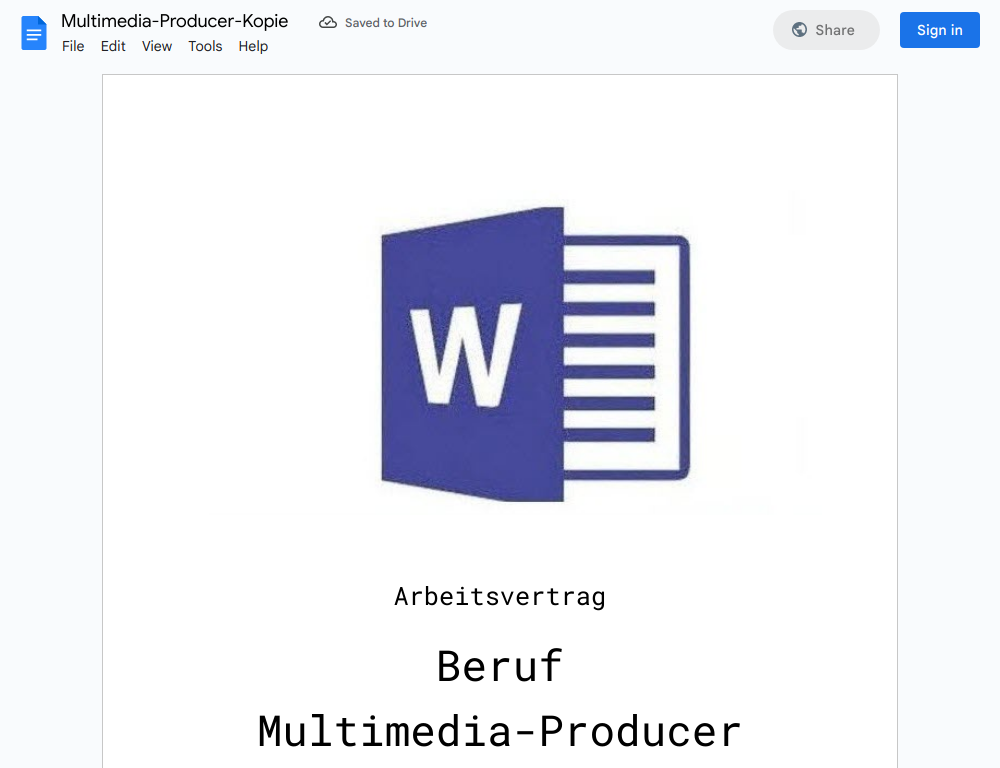 Arbeitsvertrag-Multimedia-Producer