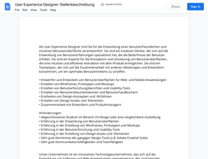 Stellenbeschreibung