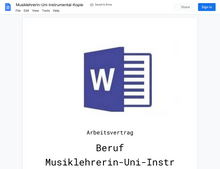 Laden Sie das Bild in den Galerie-Viewer, Arbeitsvertrag-Musiklehrerin-Uni-Instrumental