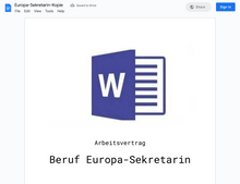 Laden Sie das Bild in den Galerie-Viewer, Arbeitsvertrag-Europa-Sekretarin