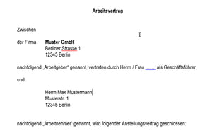 Muster Arbeitsvertrag Praxismanagerin - [tags]