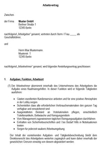 Arbeitsvertrag-Kaufmannsgehilfe-Gehilfin-Hotel-Und-Gaststattengewerbe