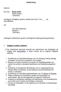 Arbeitsvertrag-Biokosmetiker