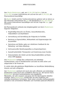 Arbeitszeugnis Pharmareferent Vorlage m/w/d - Simply Download
