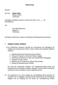 Arbeitsvertrag Programmierer Vorlage m/w/d - Simply Download