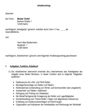 Laden Sie das Bild in den Galerie-Viewer, Arbeitsvertrag Reifenmonteur Vorlage m/w/d - Simply Download