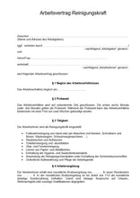 Laden Sie das Bild in den Galerie-Viewer, Arbeitsvertrag Reinigungskraft Vorlage m/w/d - [tags]