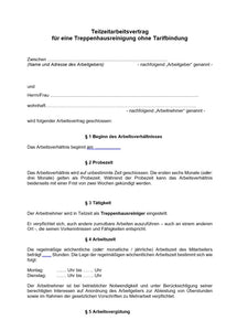 Arbeitsvertrag Treppenhausreinigung Vorlage m/w/d - [tags]