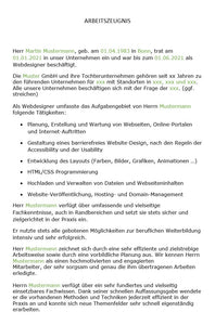 Arbeitszeugnis Webdesigner Vorlage m/w/d - Simply Download