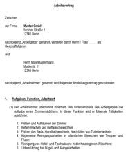 Laden Sie das Bild in den Galerie-Viewer, Arbeitsvertrag Zimmermädchen Vorlage m/w/d - Simply Download