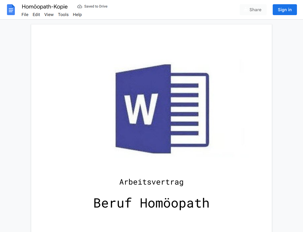 Arbeitsvertrag-Homöopath
