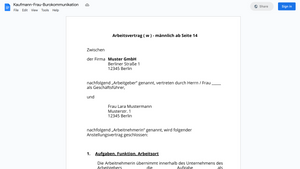 Arbeitsvertrag-Kaufmann-Frau-Burokommunikation