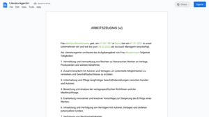 Arbeitszeugnis