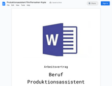 Laden Sie das Bild in den Galerie-Viewer, Arbeitsvertrag-Produktionsassistent Film/Fernsehen