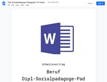 Laden Sie das Bild in den Galerie-Viewer, Arbeitsvertrag-Dipl-Sozialpadagoge-Padagogin-Fh
