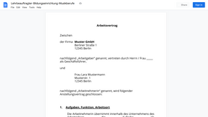 Arbeitsvertrag-Lehrbeauftragter-Bildungseinrichtung-Musikberufe