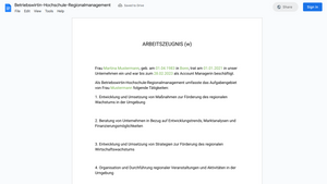 Arbeitszeugnis