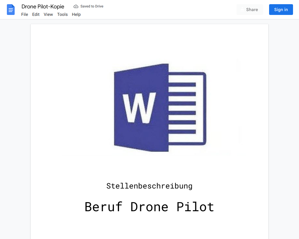 Stellenbeschreibung-Drone Pilot