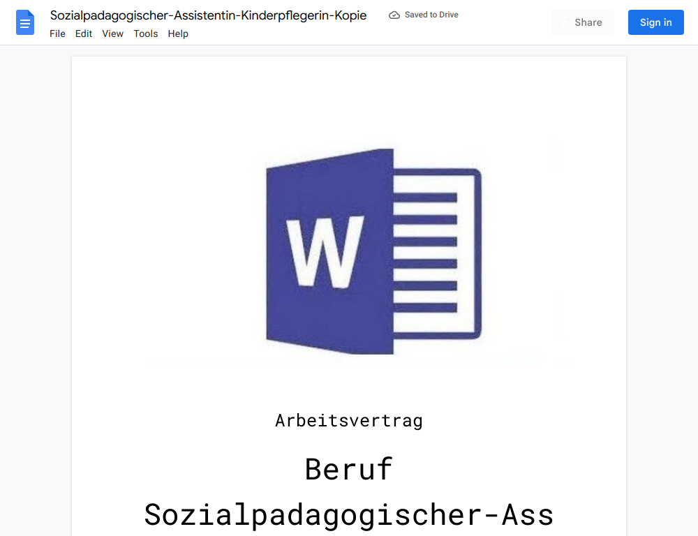 Arbeitsvertrag-Sozialpadagogischer-Assistentin-Kinderpflegerin