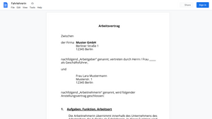 Arbeitsvertrag-Fahrlehrerin