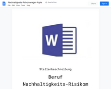 Laden Sie das Bild in den Galerie-Viewer, Stellenbeschreibung-Nachhaltigkeits-Risikomanager
