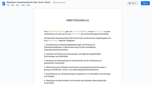 Arbeitszeugnis
