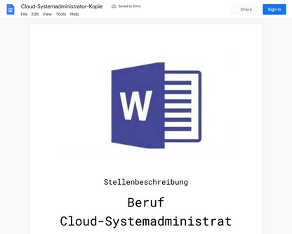 Stellenbeschreibung-Cloud-Systemadministrator