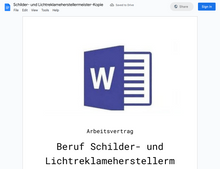 Laden Sie das Bild in den Galerie-Viewer, Arbeitsvertrag-Schilder- und Lichtreklameherstellermeister