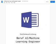 Laden Sie das Bild in den Galerie-Viewer, Stellenbeschreibung-AI/Machine Learning Engineer