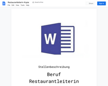 Laden Sie das Bild in den Galerie-Viewer, Stellenbeschreibung-Restaurantleiterin