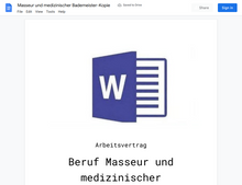 Laden Sie das Bild in den Galerie-Viewer, Arbeitsvertrag-Masseur und medizinischer Bademeister