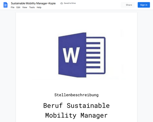 Stellenbeschreibung-Sustainable Mobility Manager
