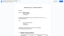 Laden Sie das Bild in den Galerie-Viewer, Arbeitsvertrag-Fachkraft-Audiotechnik-Audio-Engineer