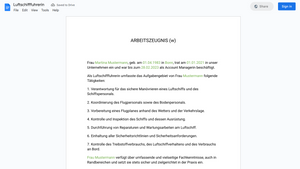 Arbeitszeugnis