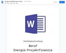 Laden Sie das Bild in den Galerie-Viewer, Stellenbeschreibung-Energie-Projektfinanzierer