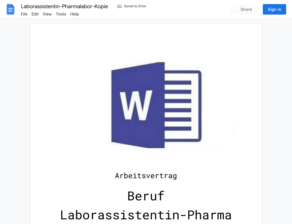 Arbeitsvertrag-Laborassistentin-Pharmalabor