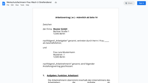 Arbeitsvertrag-Werkschutzfachmann-Frau-Wach-U-Streifendienst