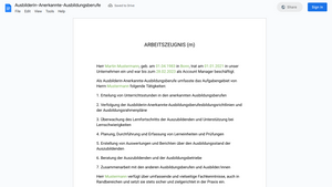 Arbeitszeugnis