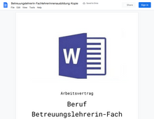 Laden Sie das Bild in den Galerie-Viewer, Arbeitsvertrag-Betreuungslehrerin-Fachlehrerinnenausbildung