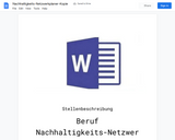 Stellenbeschreibung-Nachhaltigkeits-Netzwerkplaner