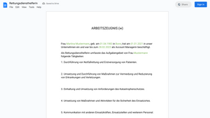 Arbeitszeugnis