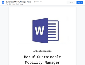Arbeitszeugnis-Sustainable Mobility Manager