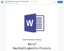 Laden Sie das Bild in den Galerie-Viewer, Stellenbeschreibung-Nachhaltigkeits-Procurement-Spezialist