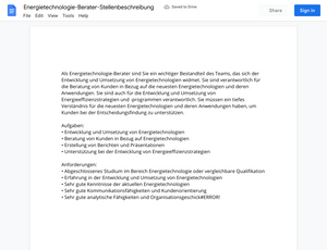Stellenbeschreibung