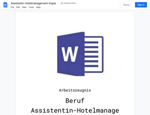 Arbeitszeugnis-Assistentin-Hotelmanagement