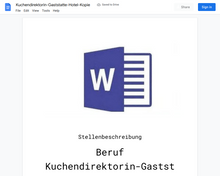 Laden Sie das Bild in den Galerie-Viewer, Stellenbeschreibung-Kuchendirektorin-Gaststatte-Hotel