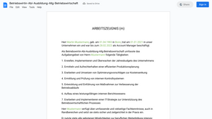 Arbeitszeugnis