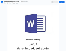 Laden Sie das Bild in den Galerie-Viewer, Arbeitsvertrag-Warenhausdetektivin
