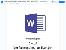 Laden Sie das Bild in den Galerie-Viewer, Arbeitszeugnis-Verfahrensmechanikerin-Steine-Erdenind-Gipspl-Faserz