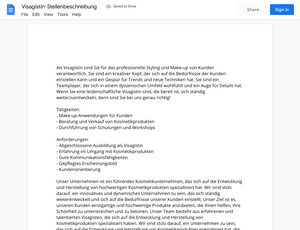 Stellenbeschreibung